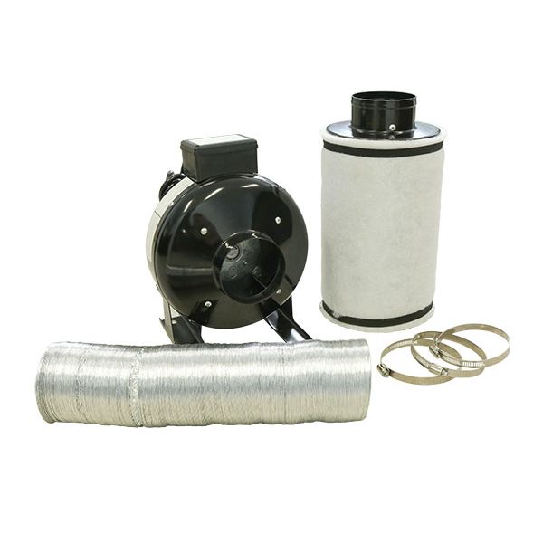 Inline Duct Fan with Virgin Charcoal Carbon Filter Combo