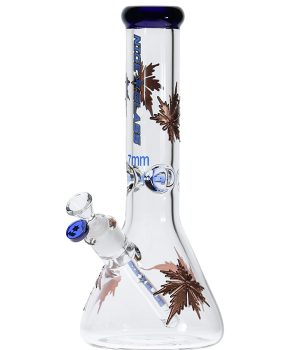 13 inch Electroplated Marijuana Leaf Beaker