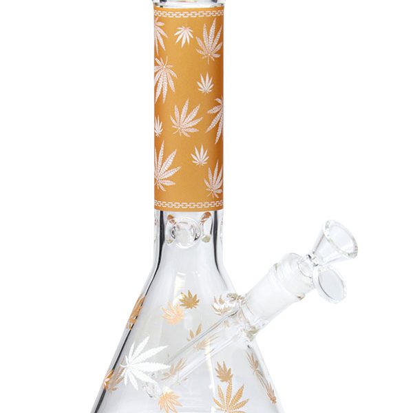 10 inch Glow-In-The-Dark Painted Leaf Beaker