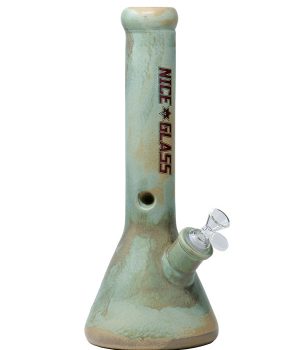 13 inch Stonework Green Ceramic Bong