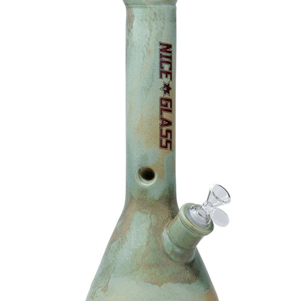 13 inch Stonework Green Ceramic Bong